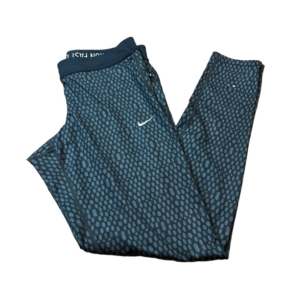 Nike Gray Spotted Full Length Leggings Size L Women - Picture 5 of 10